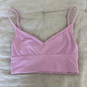 Women's Baby Pink Bralette - Soft Stretch V-Neck